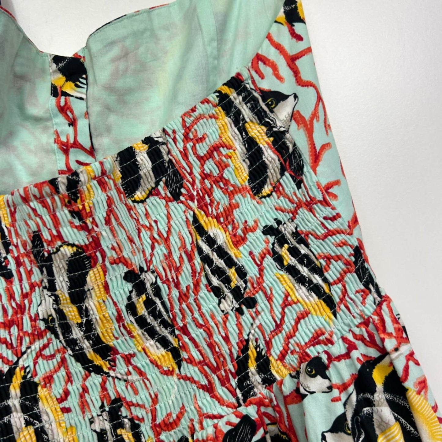 Revival Multicoloured Fit & Flare Halter Neck Pockets Dress Size 16 Fish Sea Underwater
