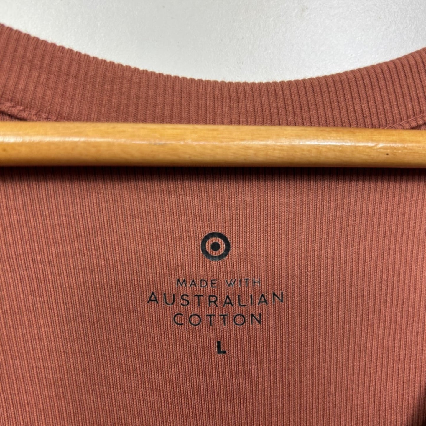 Target Rust Cotton Blend Long Sleeve V-Neck Casual Top 14