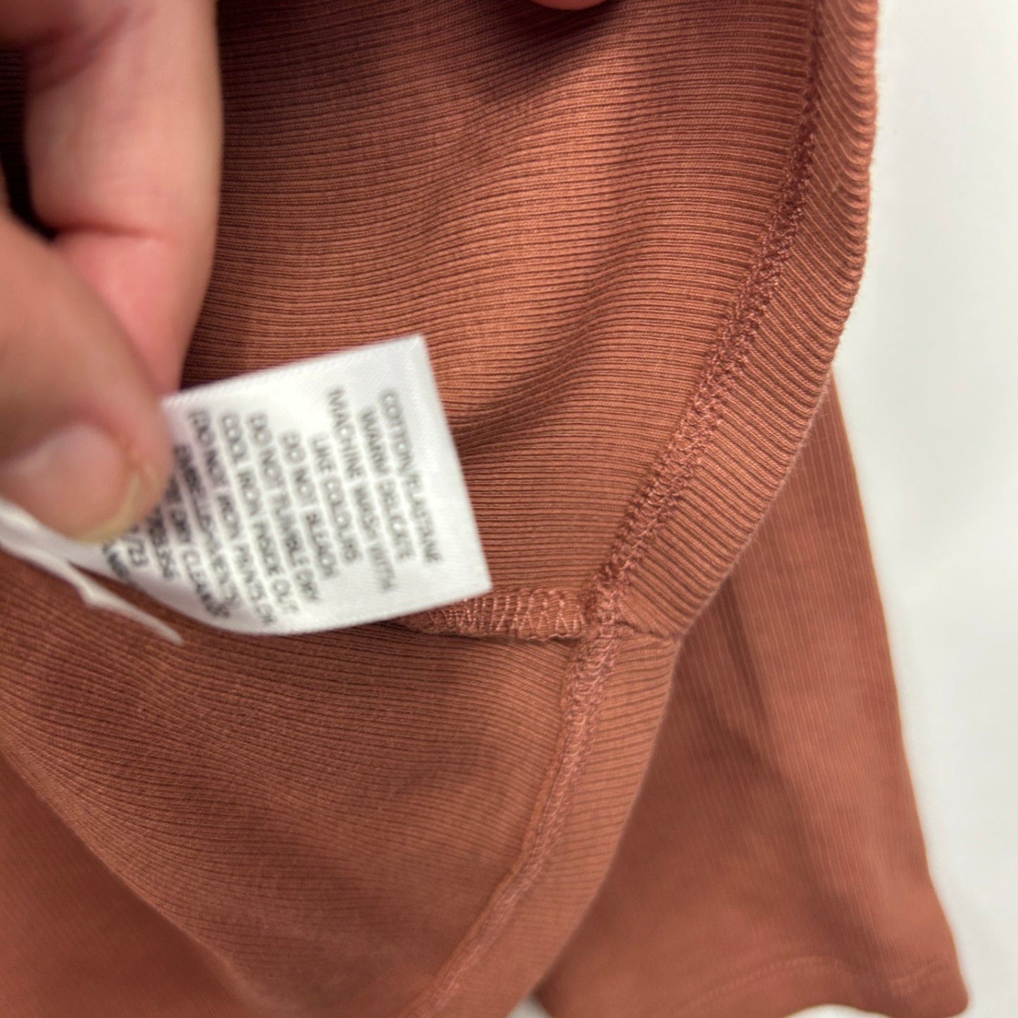 Target Rust Cotton Blend Long Sleeve V-Neck Casual Top 14