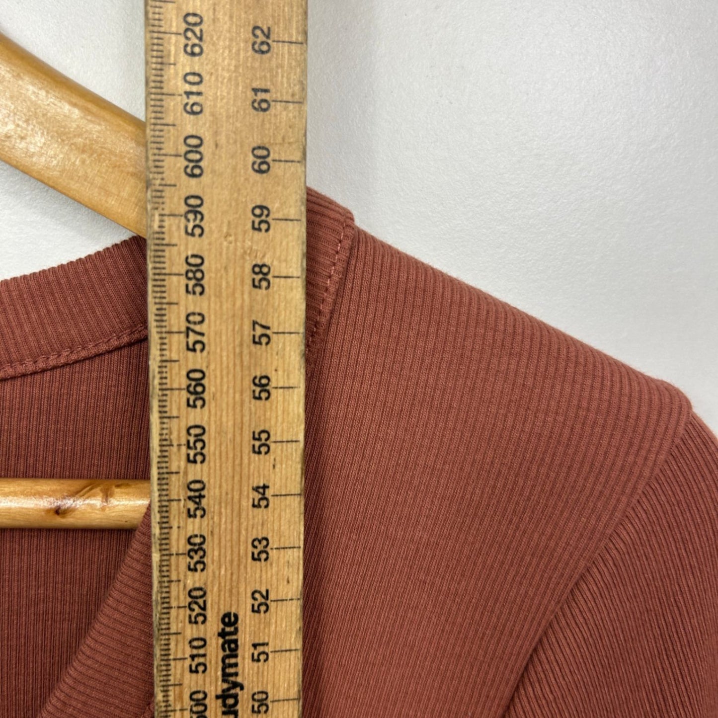 Target Rust Cotton Blend Long Sleeve V-Neck Casual Top 14