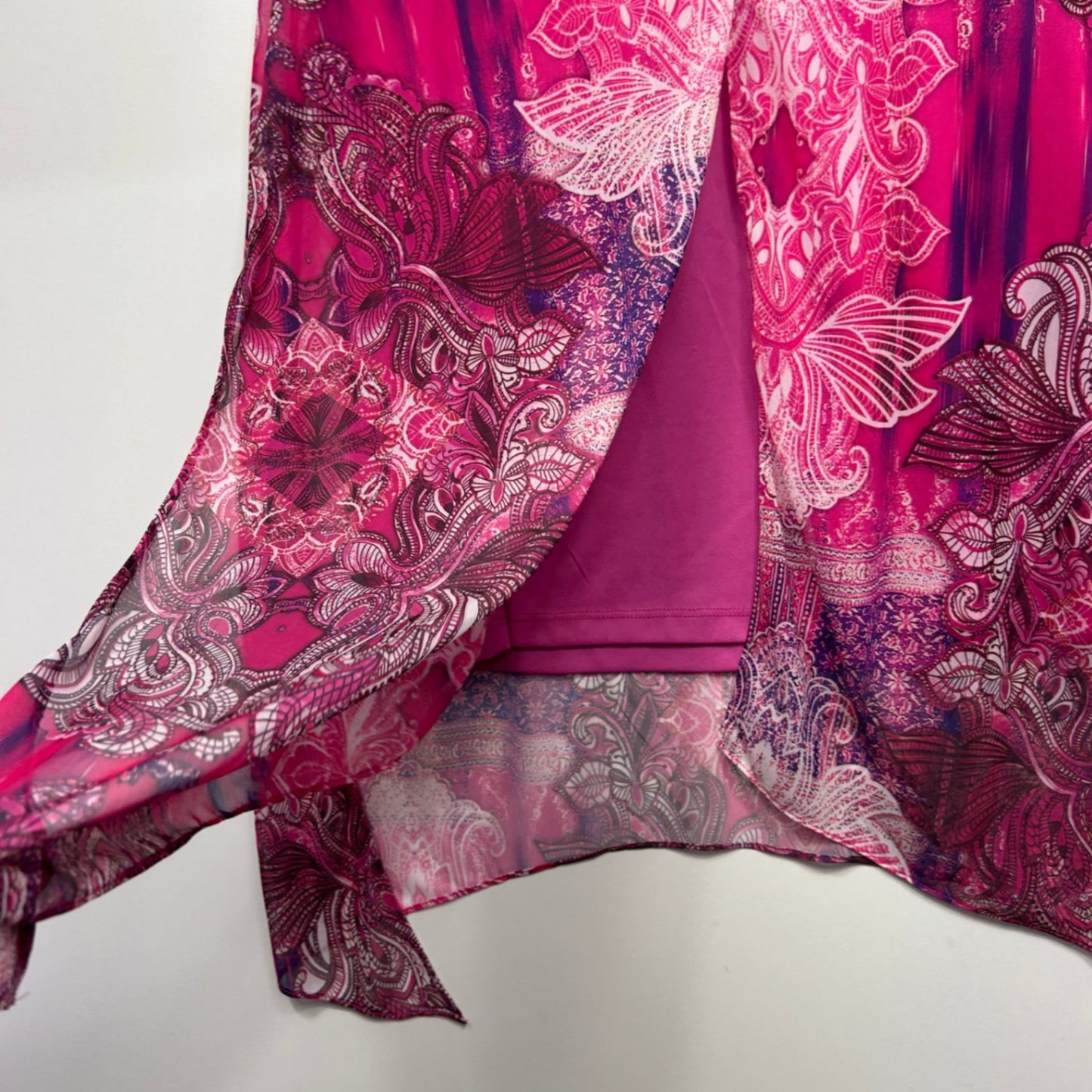 Millers Pink Sheer Overlay Sleeveless Floral Top Size 16 Embellished