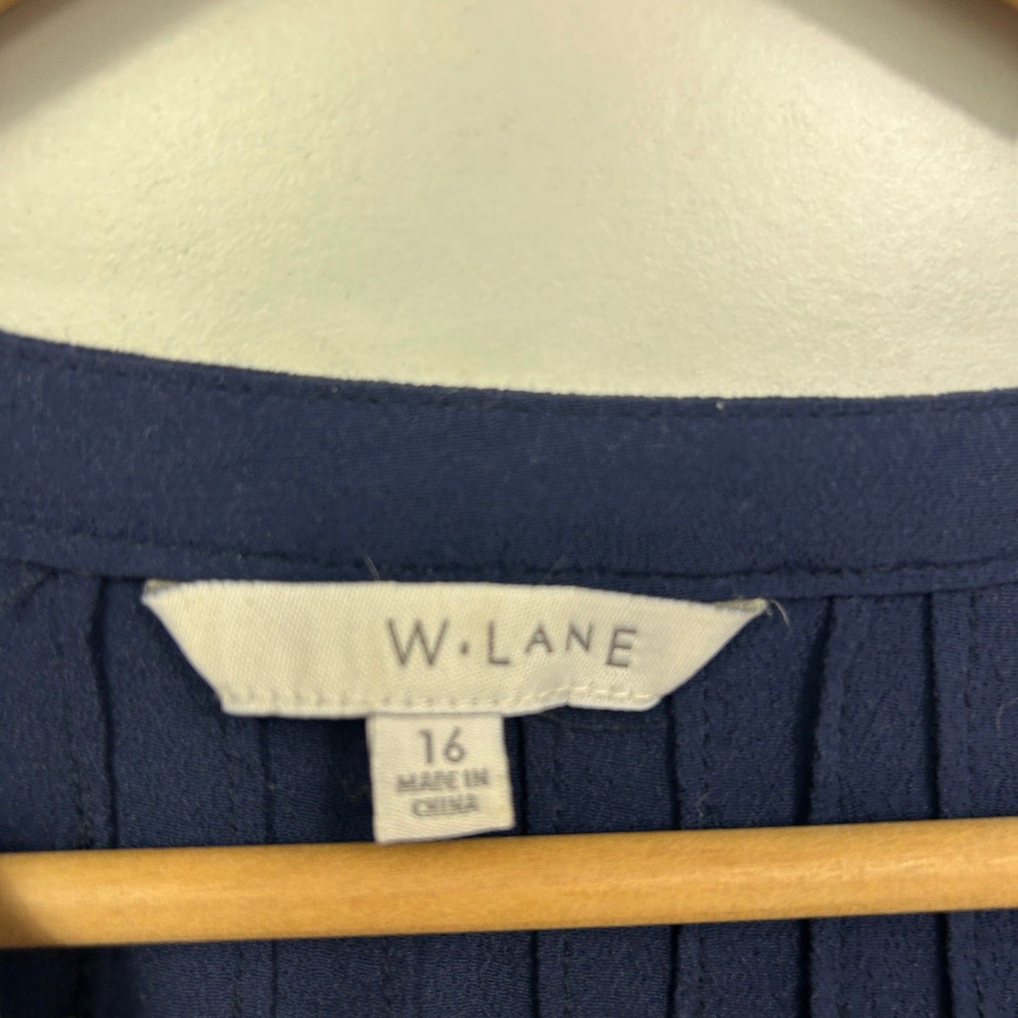 W Lane Navy Short Sleeve Tunic Top Size 16 Viscose