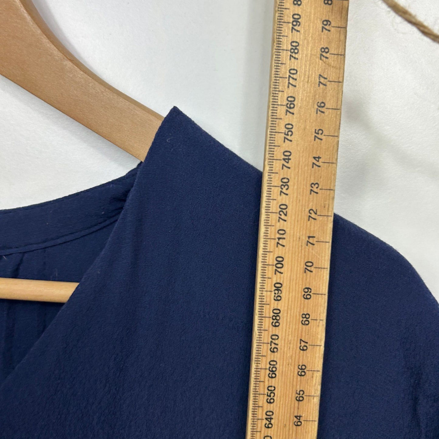 W Lane Navy Short Sleeve Tunic Top Size 16 Viscose