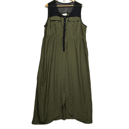 Autograph Olive Black Sleeveless Maxi Dress Size 22 Plus