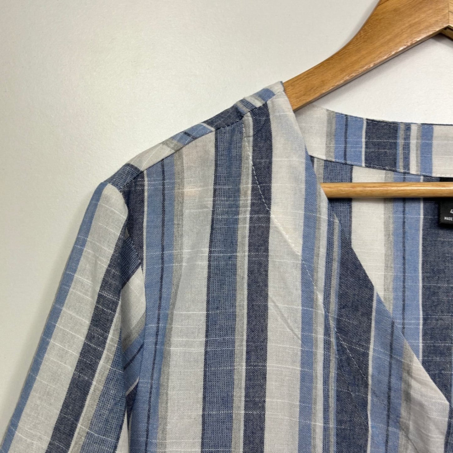 Emery Rose Blue White Striped Boxy Button up Top Size 22 20 4XL Cotton Blend