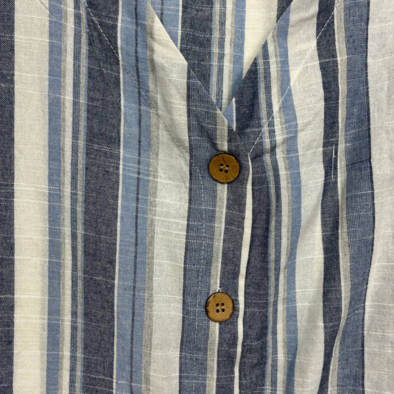 Emery Rose Blue White Striped Boxy Button up Top Size 22 20 4XL Cotton Blend