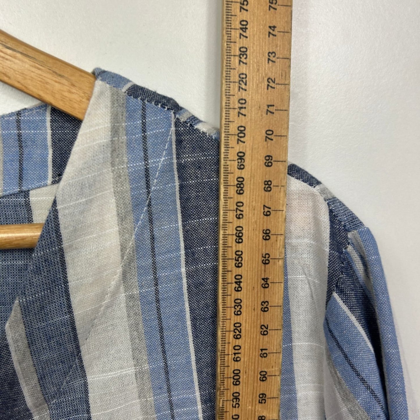 Emery Rose Blue White Striped Boxy Button up Top Size 22 20 4XL Cotton Blend