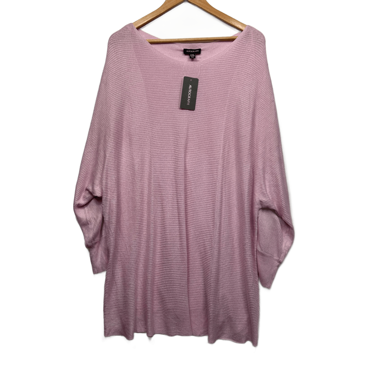 New Autograph Pink Knit Top Jumper Size XXL 22 24 Long Sleeve Viscose