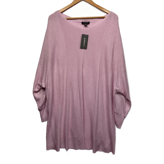 New Autograph Pink Knit Top Jumper Size XXL 22 24 Long Sleeve Viscose