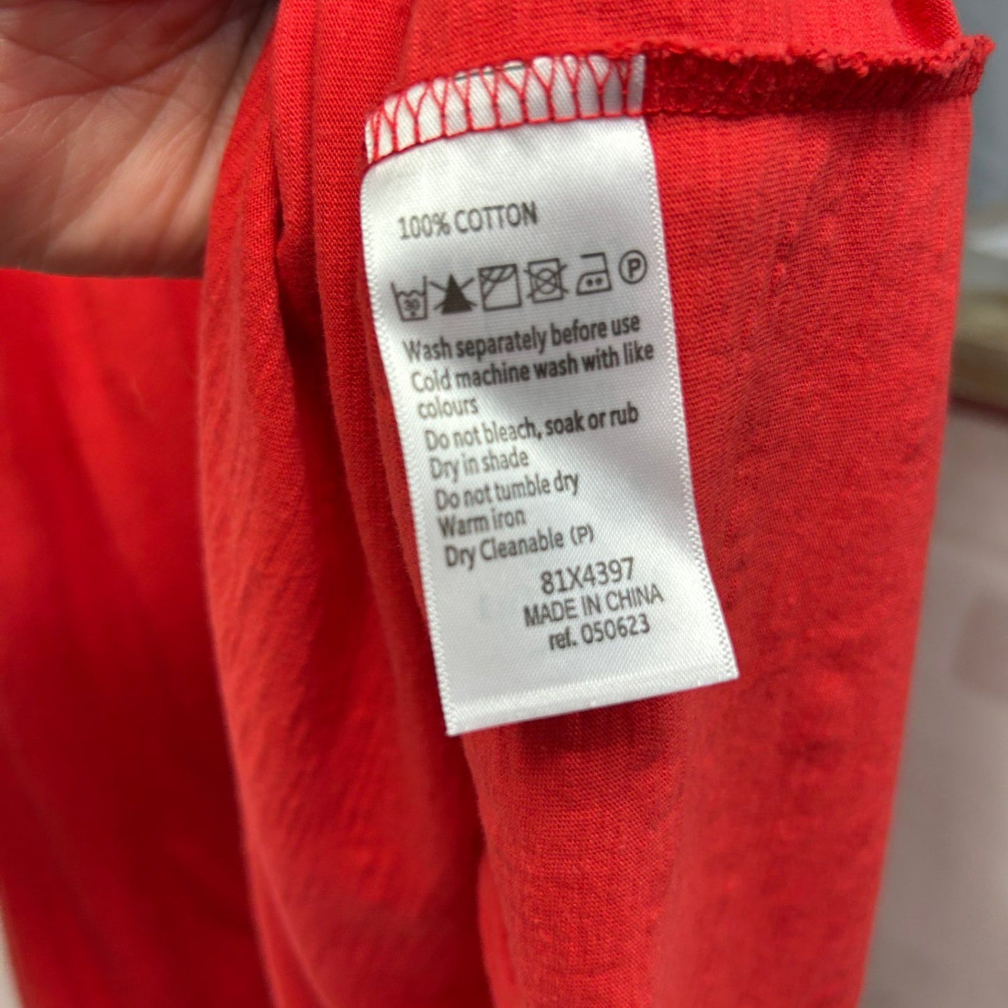Elm Red Short Sleeve 100% Cotton Maxi Dress Size 14