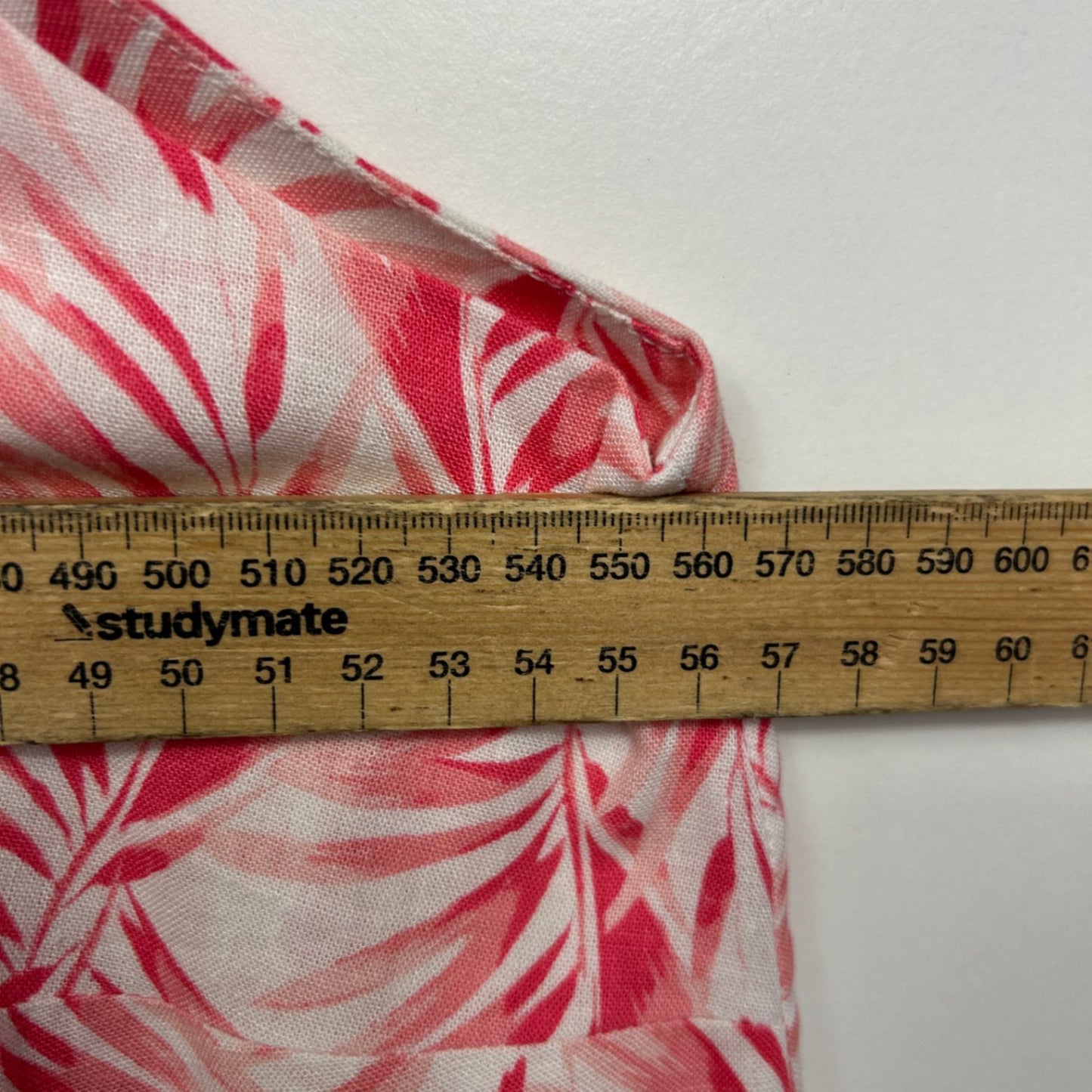 Autograph Linen Blend Sleeveless Top Size 16 Pink Leaf Floral