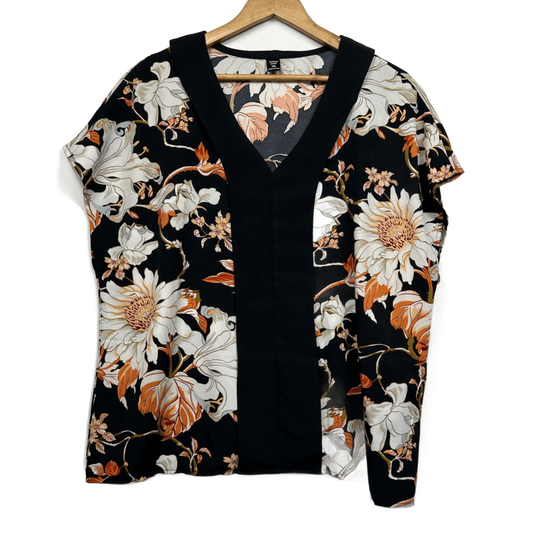 SHEIN Floral Top Size 16 18 Short Sleeve