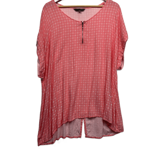 Belle Curve Pink Top Size 22 Short Sleeve Viscose