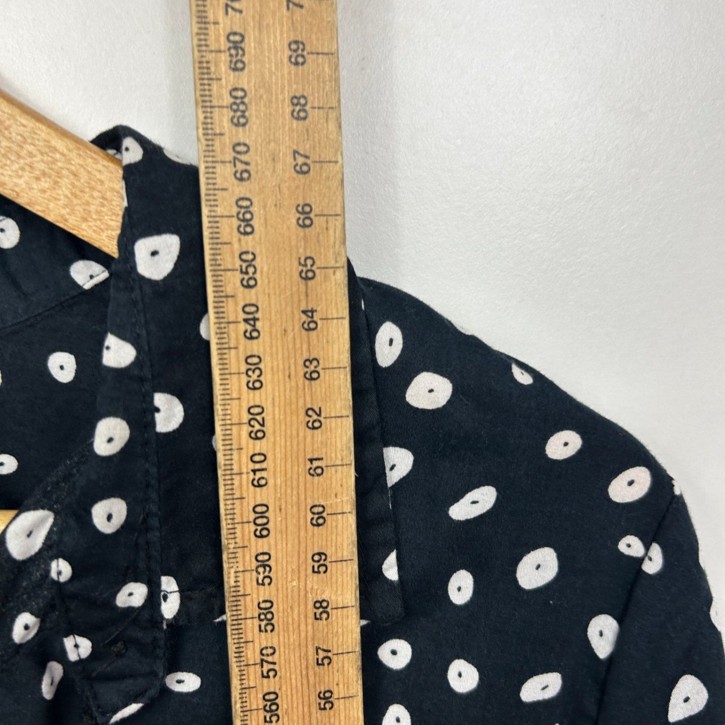 Target Black White Cotton Long Sleeve Collared Button Up Top Blouse Size 18