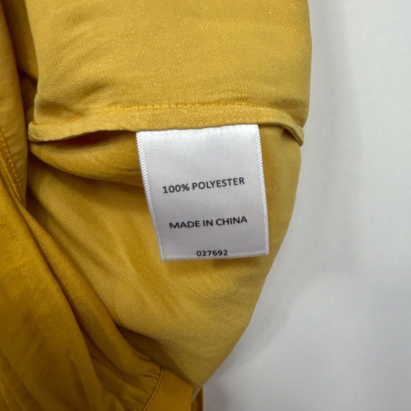 Sussan Mustard Long Sleeve Top Blouse Size 14 V Neck Pleated