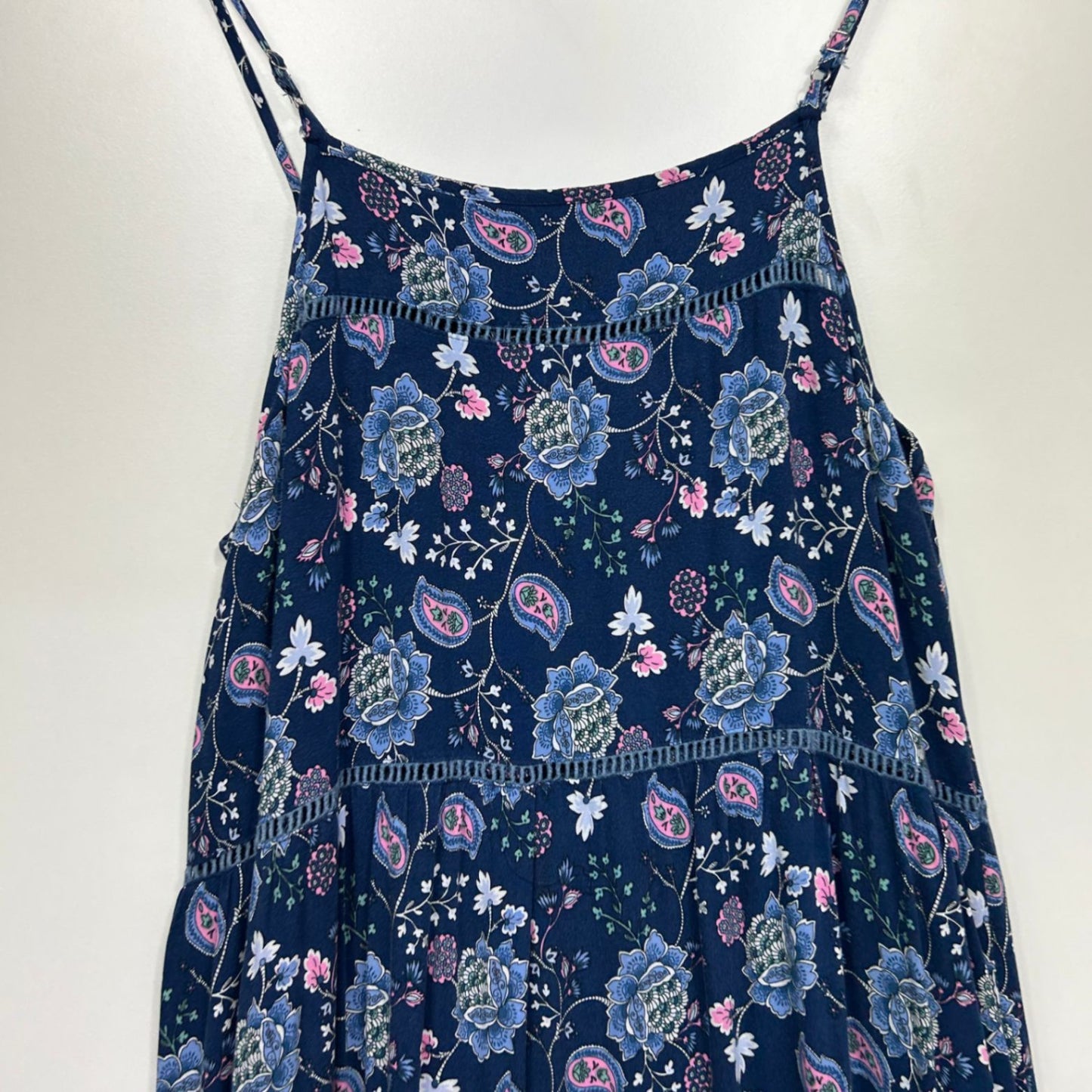Henry Oscar Maxi Boho Dress Size 16 Multicoloured Floral Sleeveless Rayon