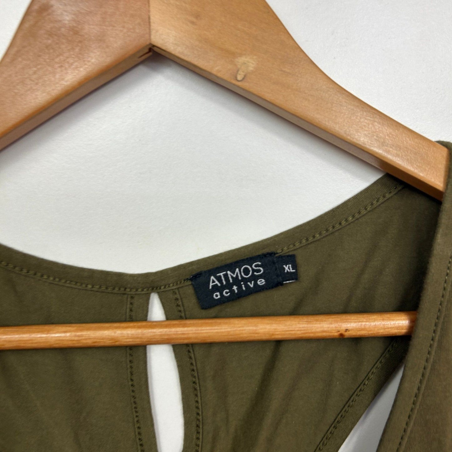 Atmos&Here Green Cotton Blend Sleeveless Scoop Neck Tank Top Activewear Size 16 XL