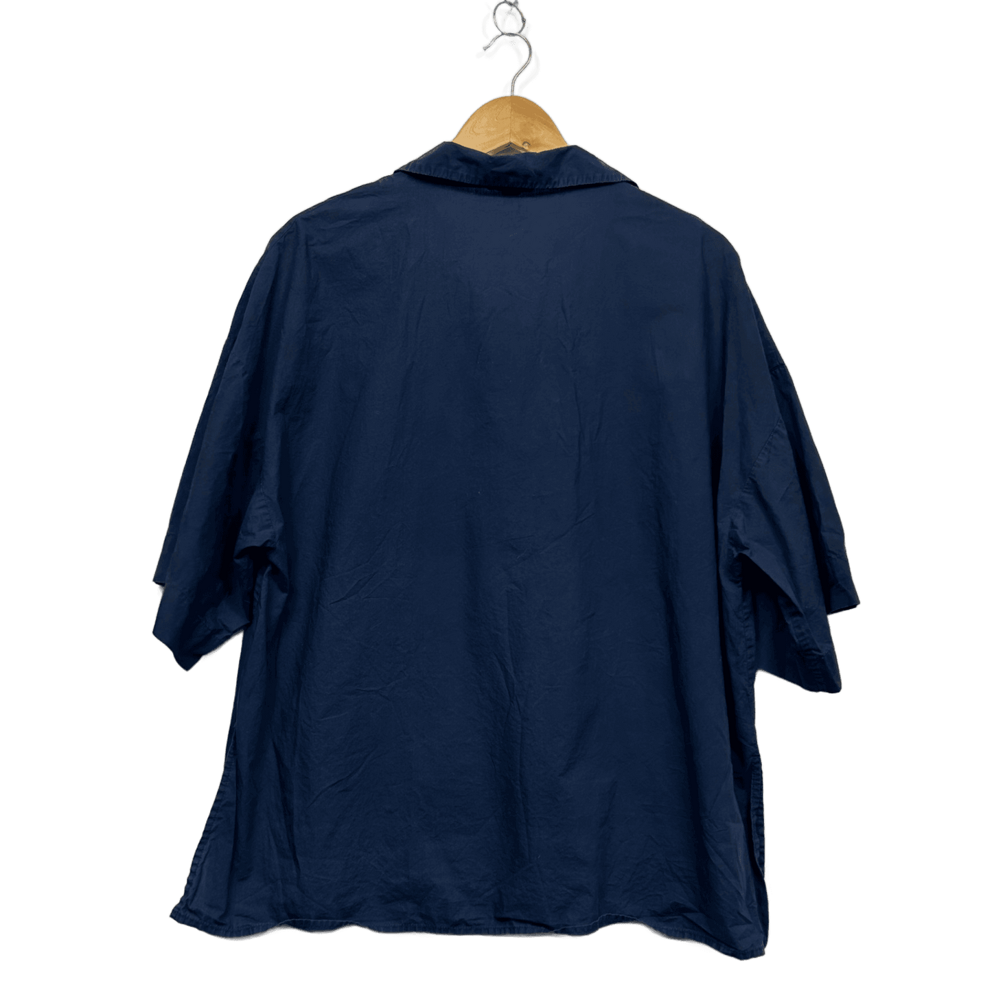 Country Road Navy Cotton Short Sleeve Collared Button Up Top Shirt Size XL 14 16