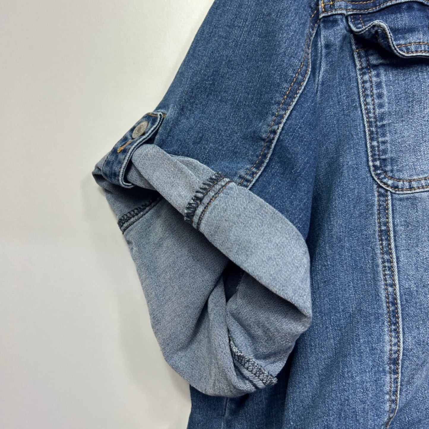Autograph Denim Cropped Jacket Size 26 Short Sleeve Cover Up