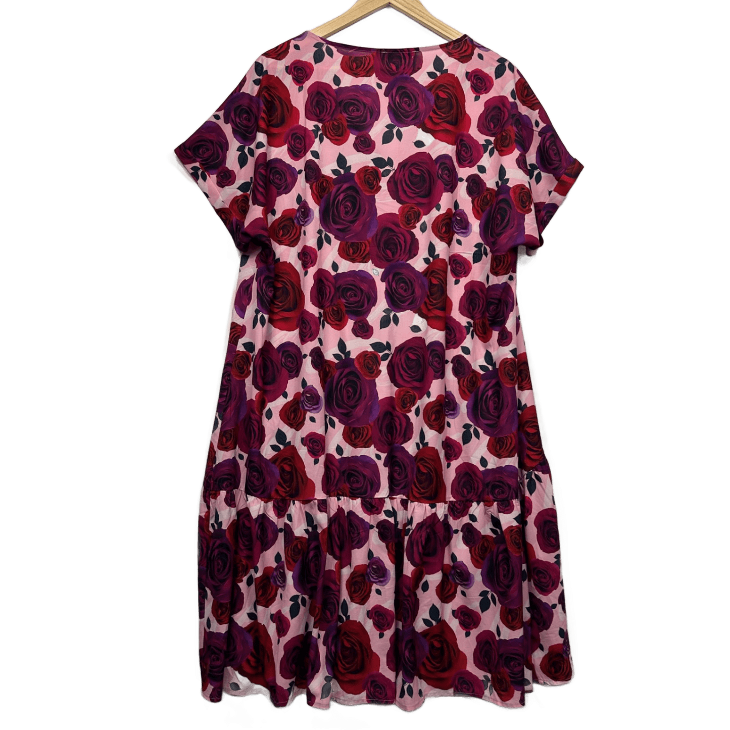 Lorraine Pink Floral Short Sleeve Mini Length Dress Size 14