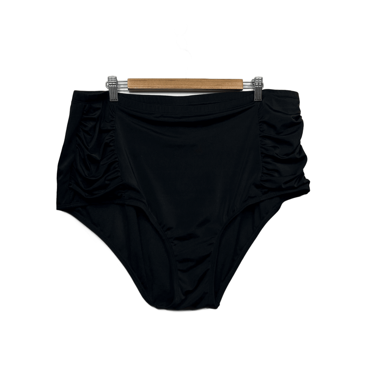 New Autograph High Waist Ruched Swim Brief Black Swimwear Size 24