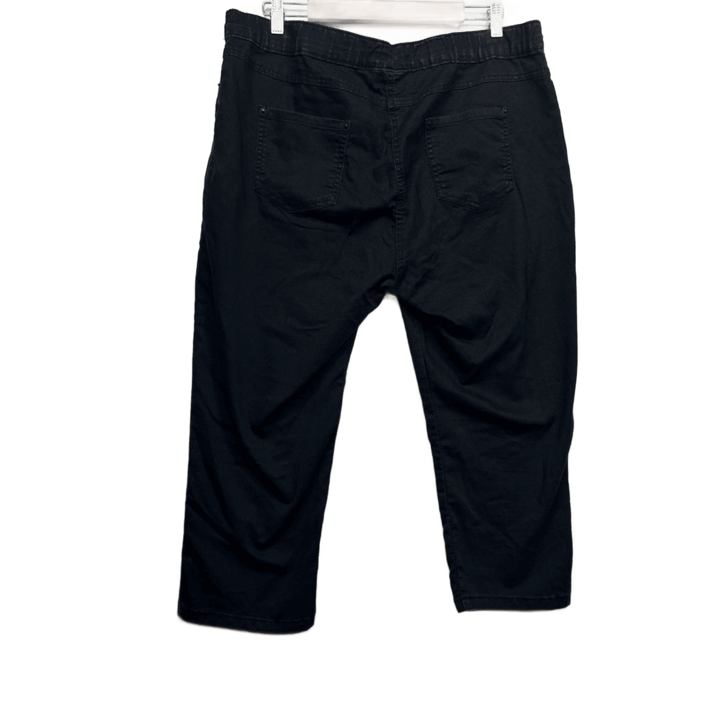 Millers Black Cropped Pants Cotton Blend Pull On Straight Leg Size 20
