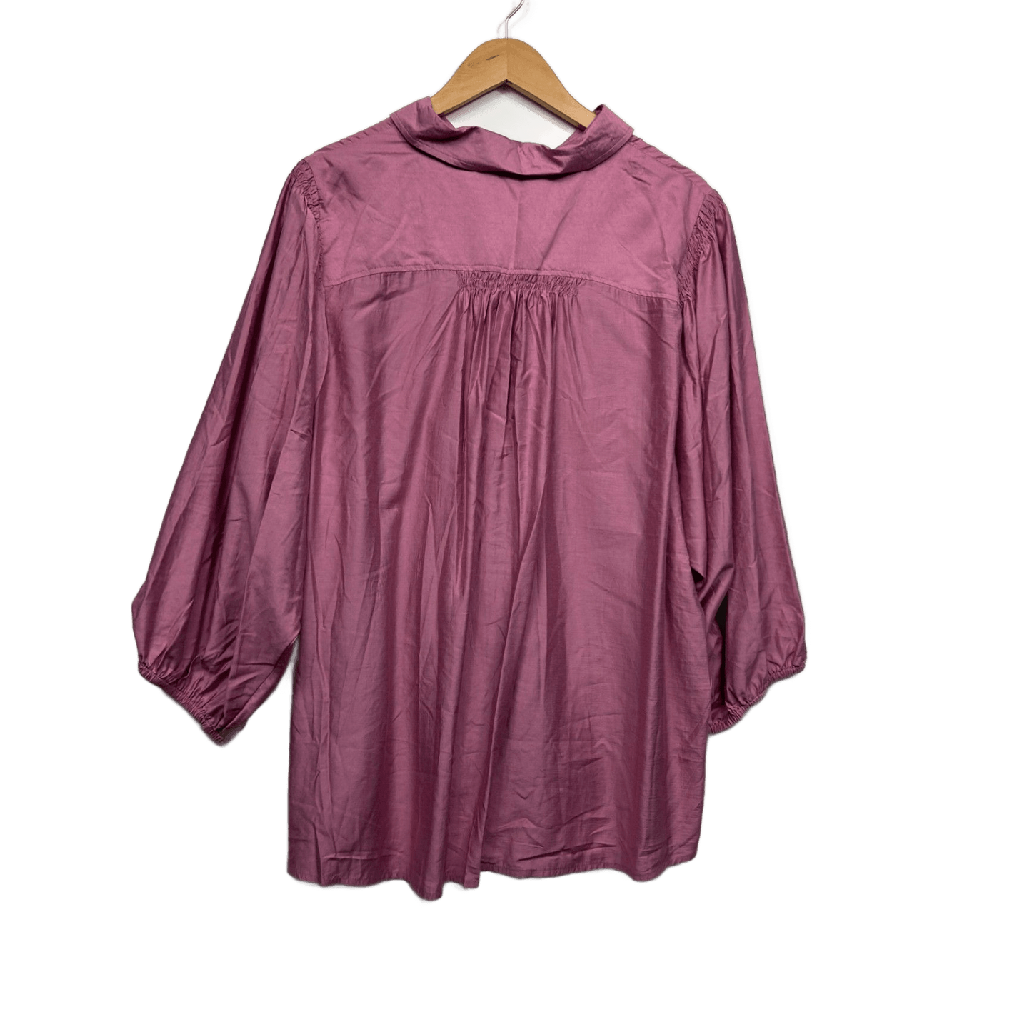 New Rockmans Pink Cotton Blend Button Up Long Sleeve Shirt Blouse Size 16