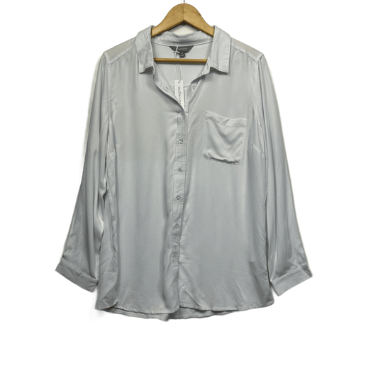 New Suzanne Grae Shirt Size 14 White Long Sleeve Button Up Collared