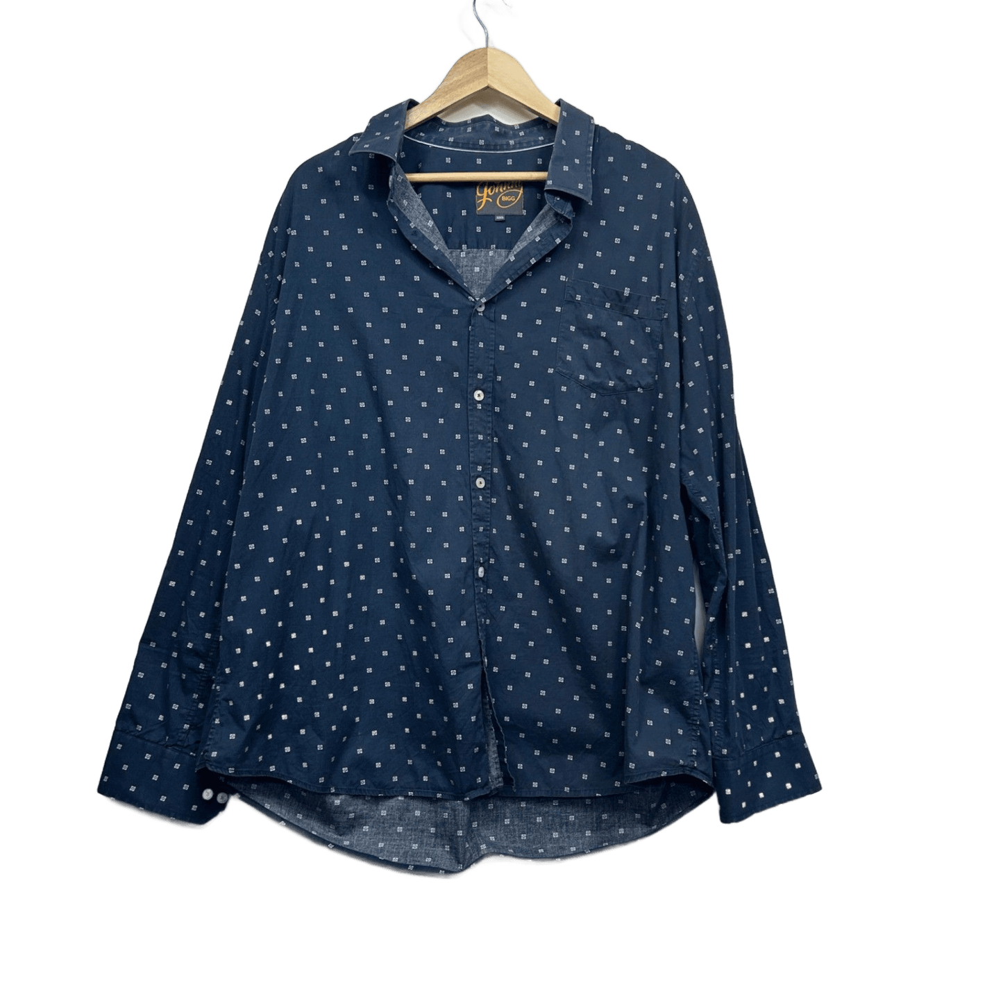 Johnny Bigg Long Sleeve Shirt Size 3XL Blue Cotton Blend