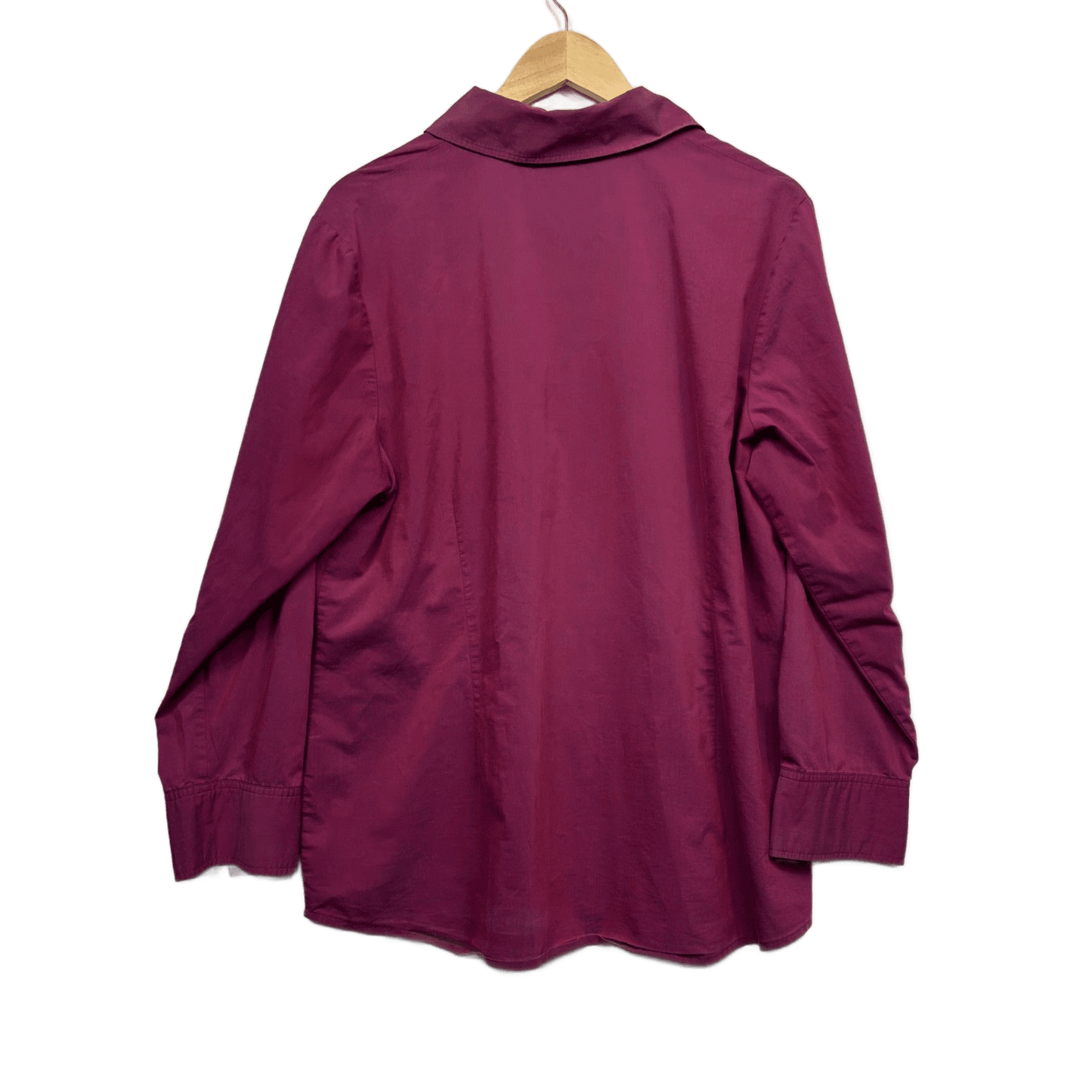 Maggie T Pink Long Sleeve Up Blouse Top Size 16 Cotton Blend