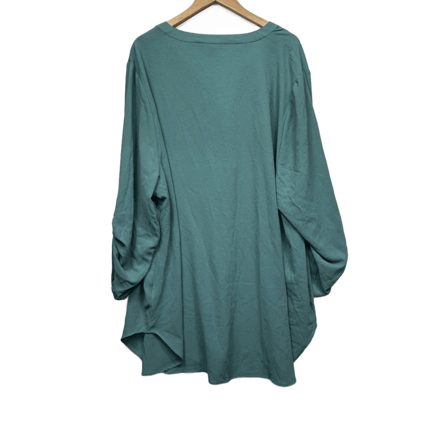Beme Tunic Top Size 28 Green Long Roll Tab Sleeve