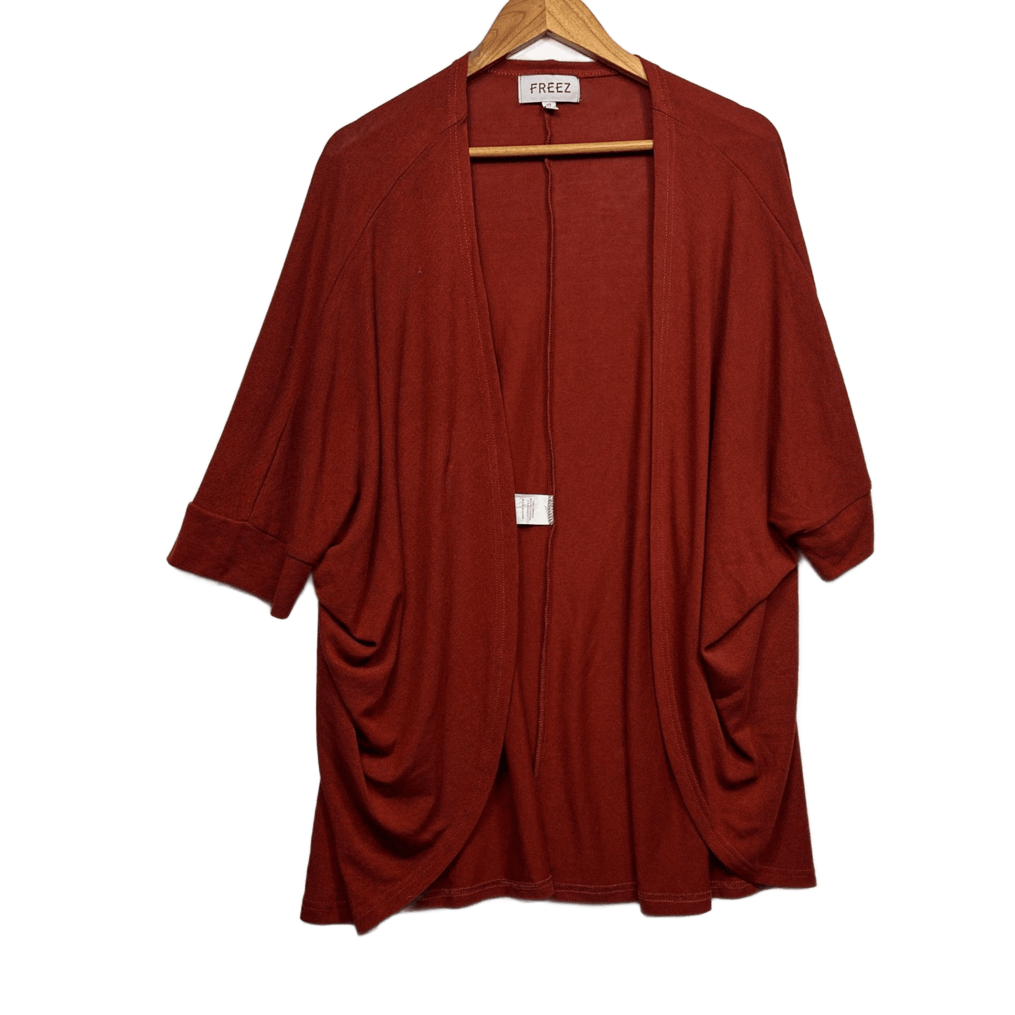 FREEZ Shrug Cover Up Size 22 Rust 3/4 Sleeve Cotton Blend