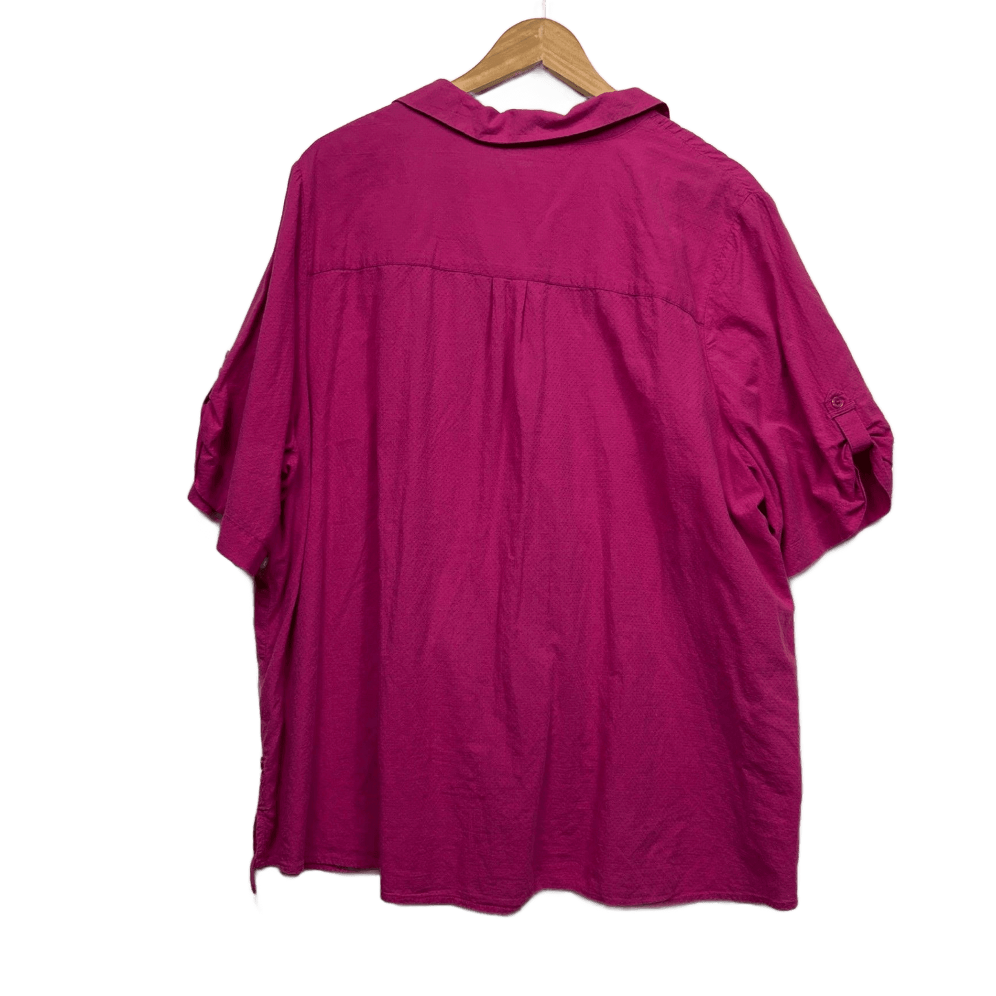 Autograph Pink Cotton Short Sleeve Button Up Top Blouse Size 24