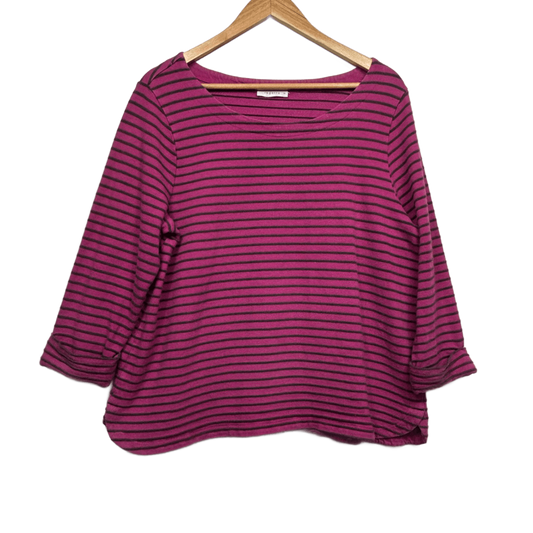 Regatta Top Size 16 Pink Striped Long Sleeve Organic Cotton