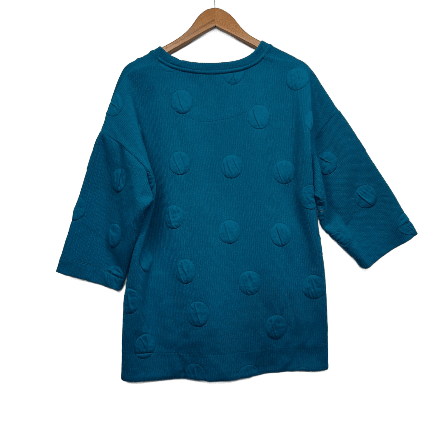 Virtuelle Teal Cotton Blend Crew Neck Jumper Size 16 Plus Long Sleeve