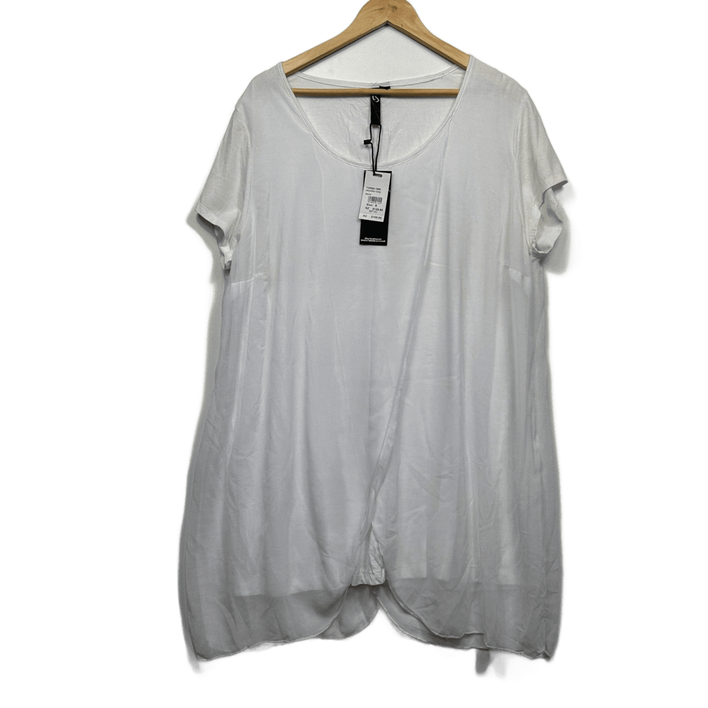 New Taking Shape White Tunic Top Short Sleeve Size 16 Plus Small