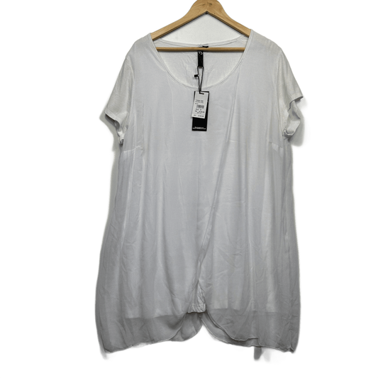New Taking Shape White Tunic Top Short Sleeve Size 16 Plus Small