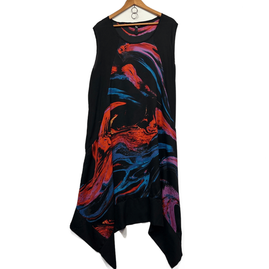 Taking Shape Top Layer Dress Size 20 Sheer Sleeveless Multicoloured