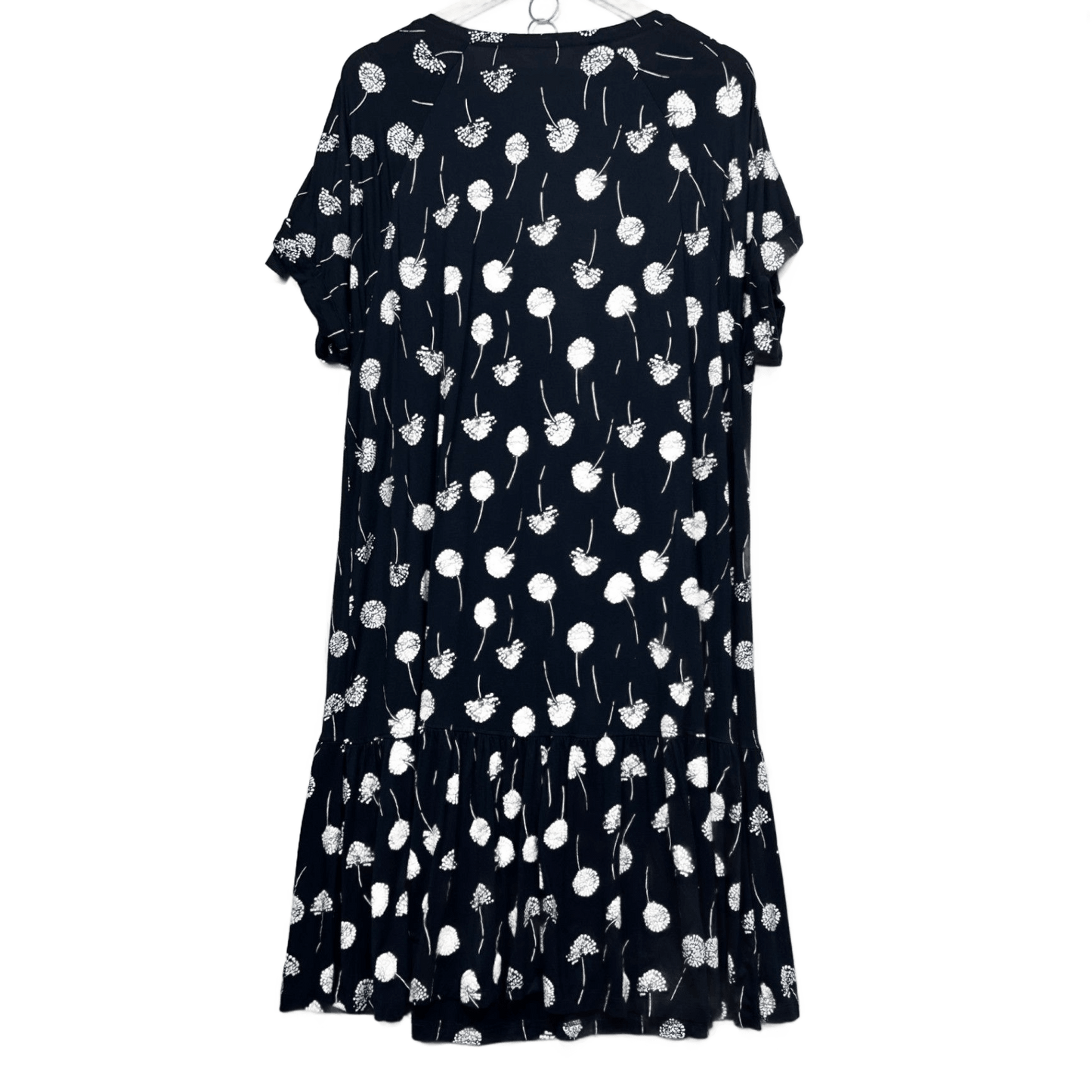 Virtuelle Navy Viscose Roll Tab Short Sleeve Dress Size 16 Plus