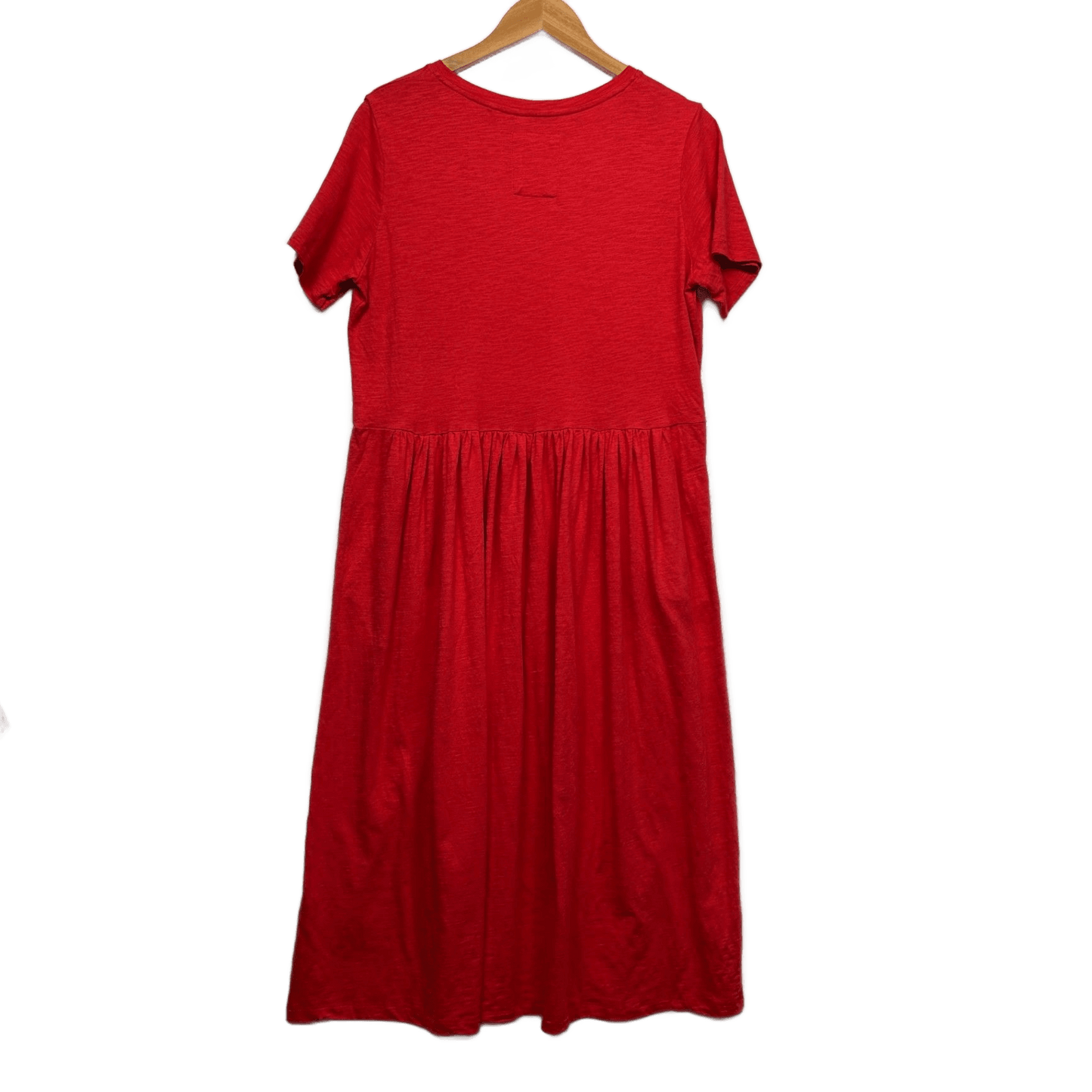 Elm Red Short Sleeve 100% Cotton Maxi Dress Size 14