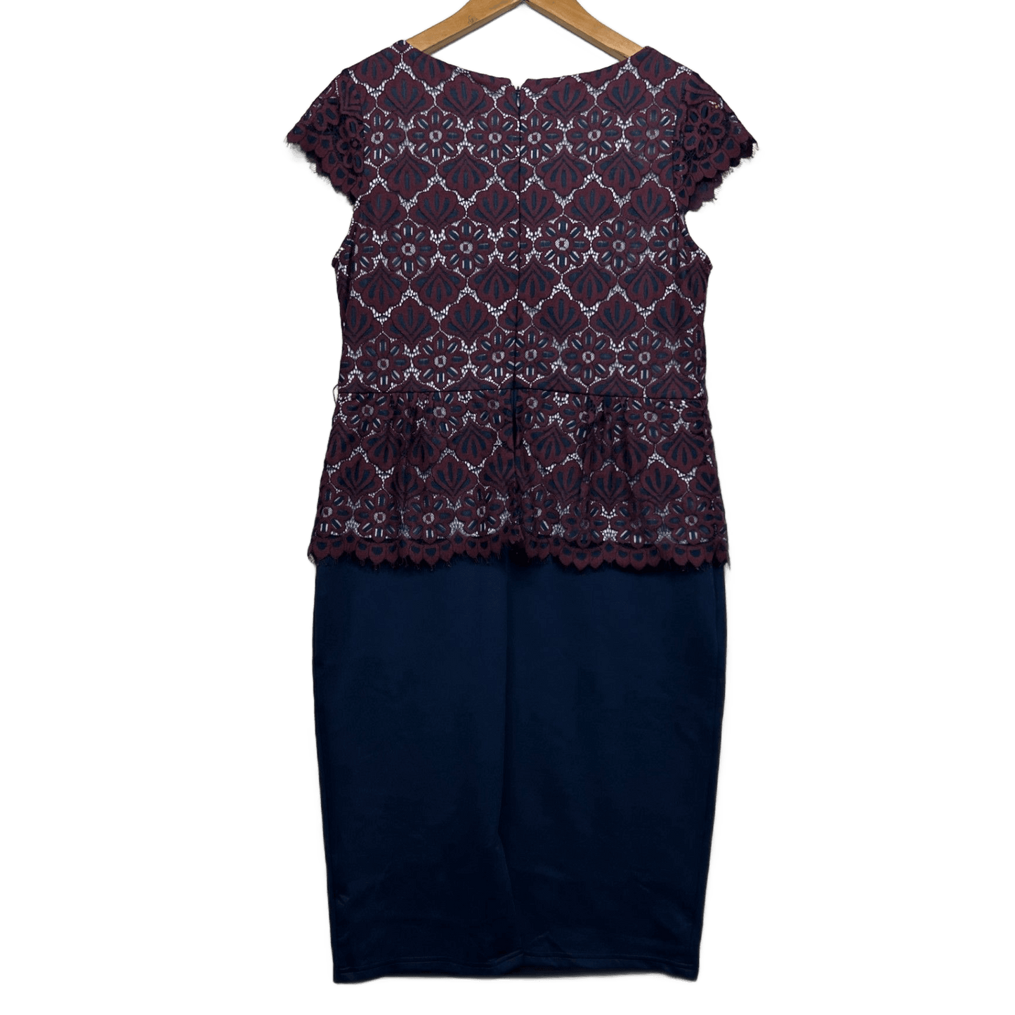 Mei Mei Cocktail Dress Size 16 Short Cap Sleeve Lace Overlay Multicoloured