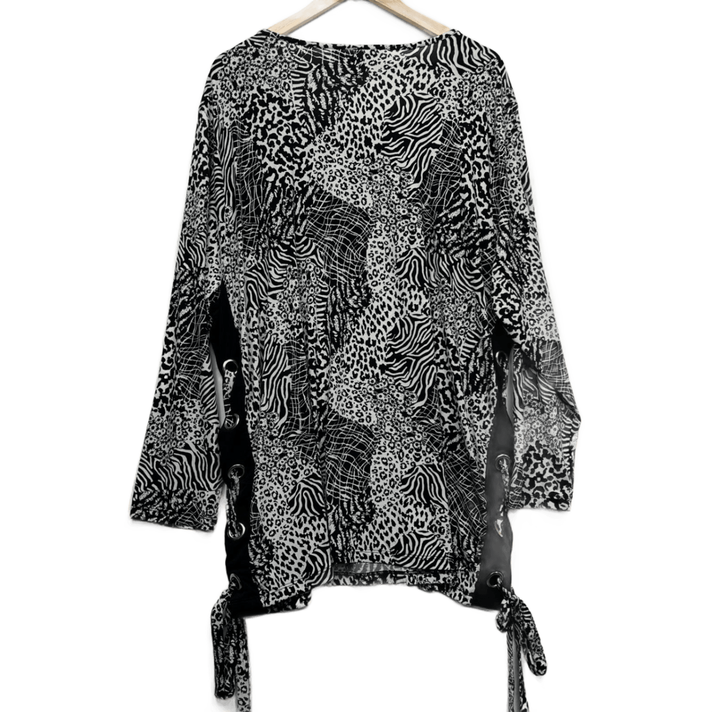 Beme Tunic Top Size 20 Black White Long Sleeve
