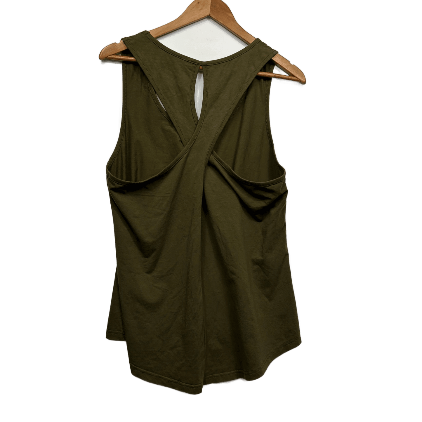 Atmos&Here Green Cotton Blend Sleeveless Scoop Neck Tank Top Activewear Size 16 XL