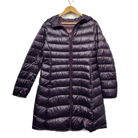 UNIQLO Ultra Light Duck Down Extra Warm Hooded Long Puffer Jacket Large Pockets