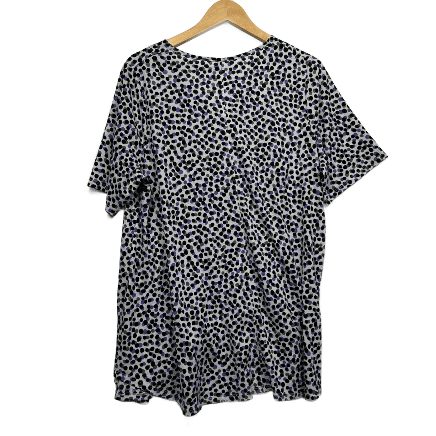 Taking Shape Tunic Top Short Sleeve Size 16 Small Plus Pleated Dots