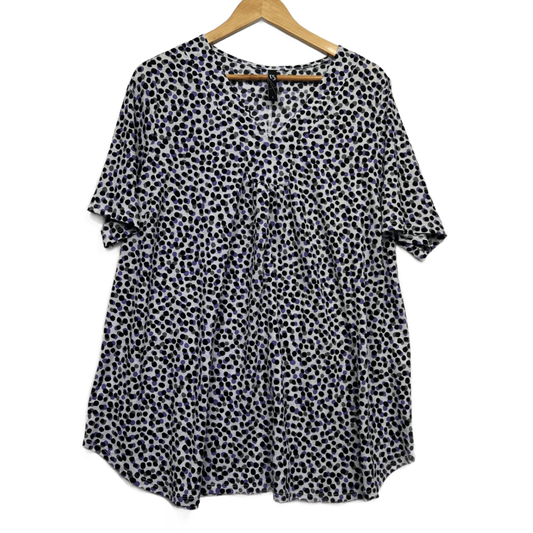 Taking Shape Tunic Top Short Sleeve Size 16 Small Plus Pleated Dots