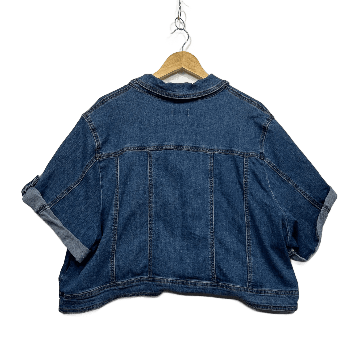 Autograph Denim Cropped Jacket Size 26 Short Sleeve Cover Up