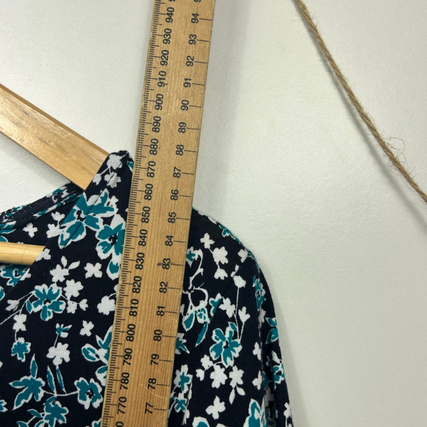 Virtuelle Dress Size 12 XXS Black Floral 3/4 Sleeve Organic Cotton