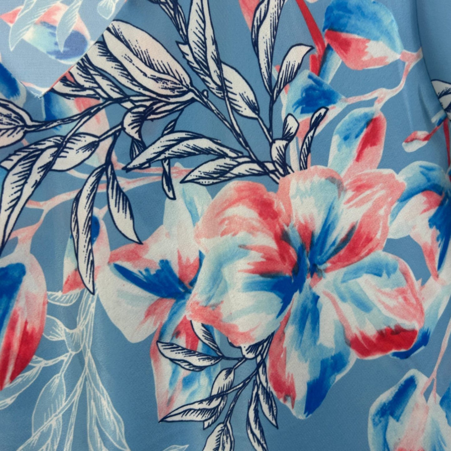 Liz Jordan Top Size 16 Blue Pink Floral Layered