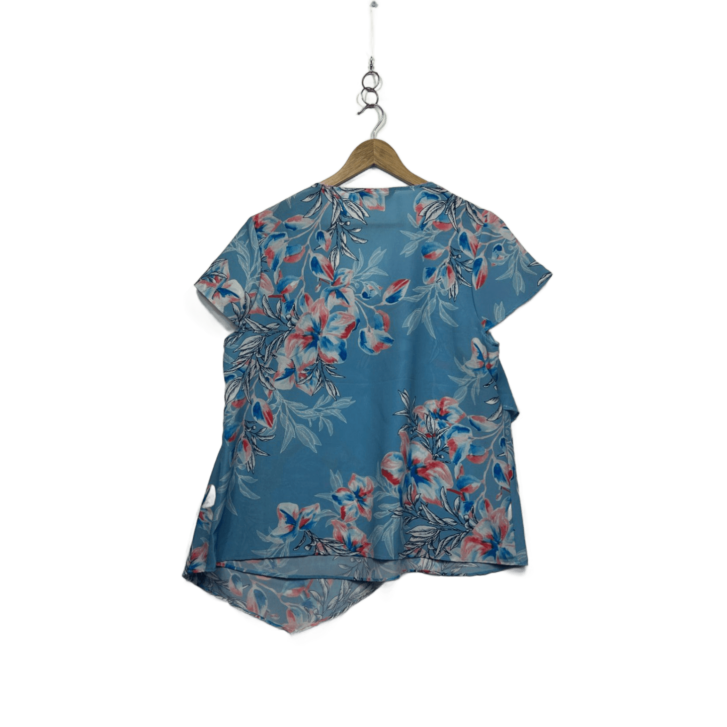 Liz Jordan Top Size 16 Blue Pink Floral Layered